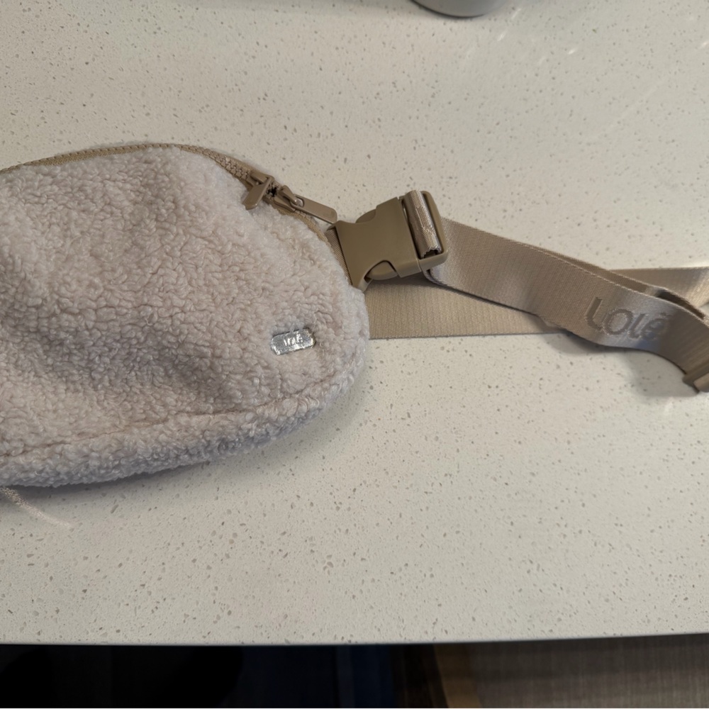 LOLE cream and tan Fleece Crossbody Bag